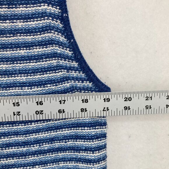 Belle Pointe Sweater Vest Women's Large Blue Striped Silk Blend Sleeveless Y2K - Picture 7 of 10
